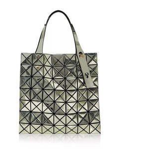 Bao Bao Issey Miyake Platinum Silver Handbag Metallic Rubber Tote Bag NEW